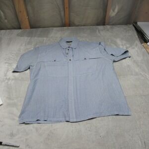 Patagonia Shirt Mens Large Blue Check Button Up Short-Sleeve Island Hopper VTG